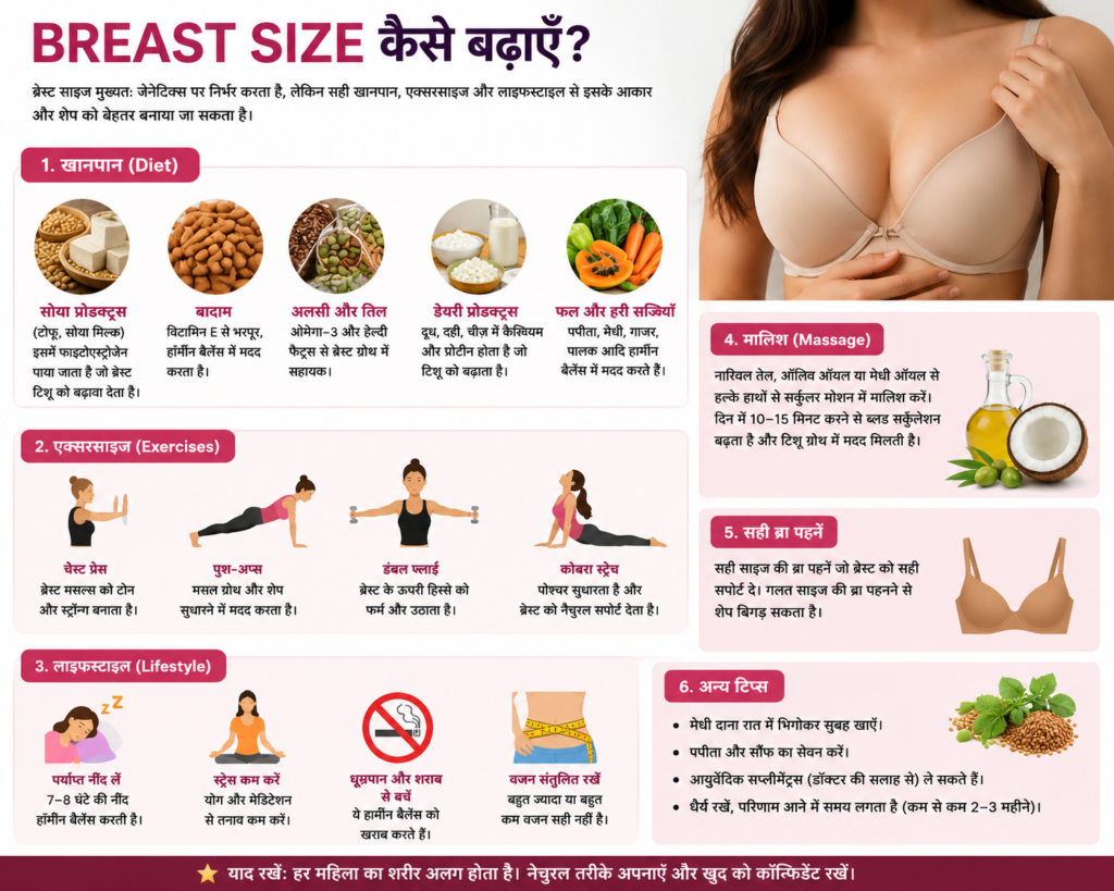 breast size kaise badhaye