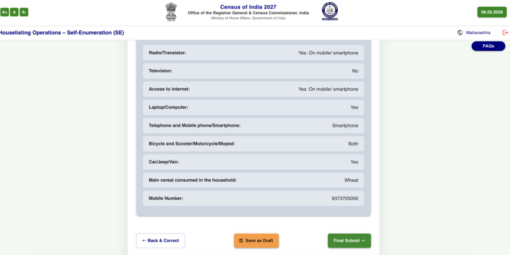 House listing Operations - Submit Enumeration SE
