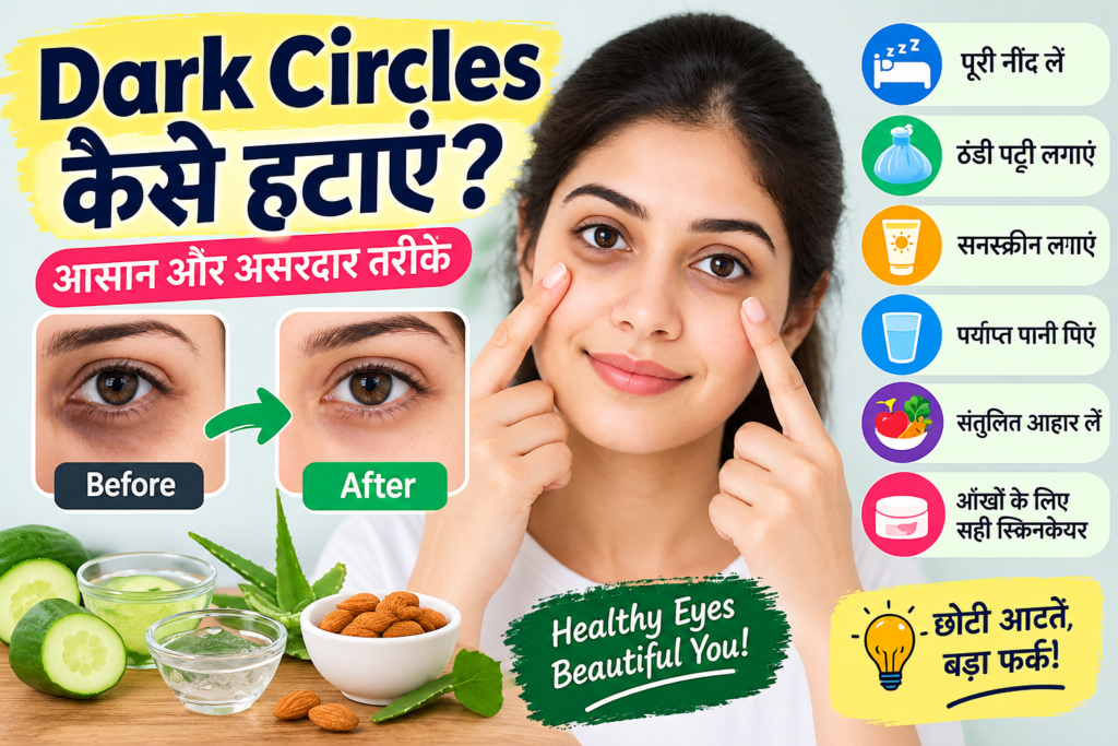 Dark circles kaise hataye – aankhon ke neeche kaale ghere kam karne ke tips